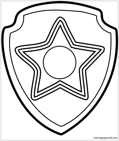 Раскраска Щенячий патруль значки