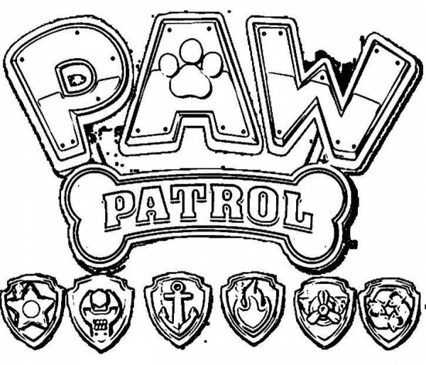 Знак Щенячьего патруля раскраски