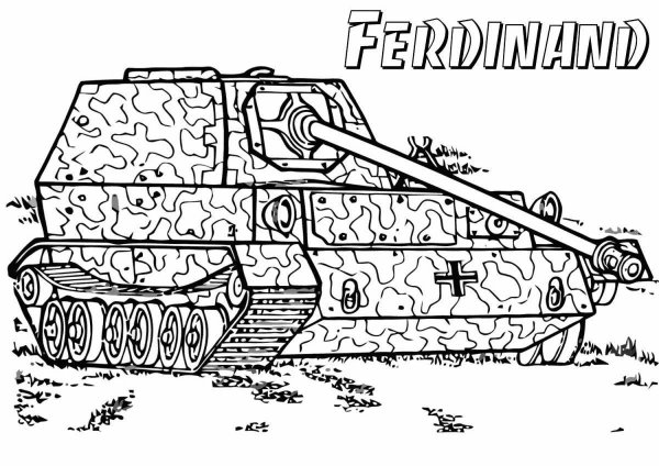 Фердинанд танк сбоку разукрашка