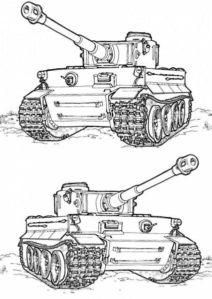 Раскраска танк Королевский тигр