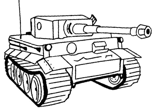Разукрашка танк тигр