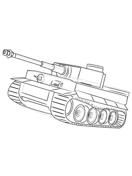 Разукрашка танк тигр