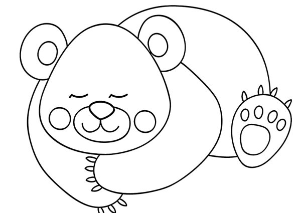Раскраска мишка для детей 2-3 лет