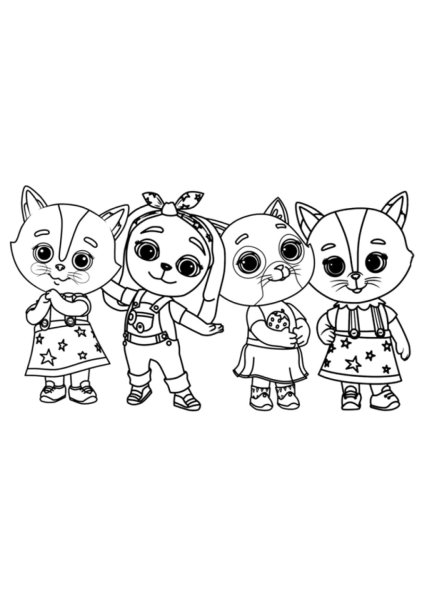 Кошечки собачки Викки раскраска