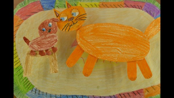 Кошкин щенок рисунок детский
