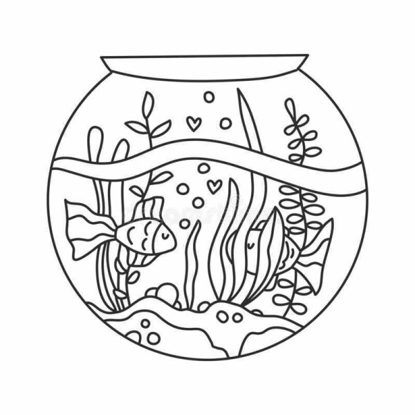Раскраска водоросли для аквариума