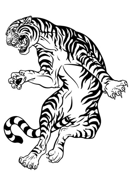 Тигр в прыжке вектор