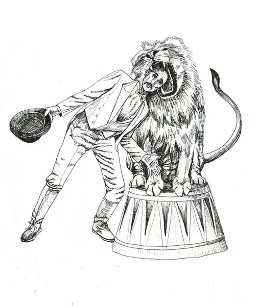 Лев в цирке рисунок