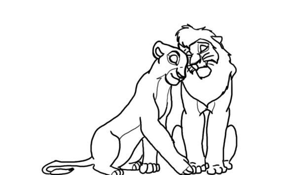 Раскраски лев и львица (46 фото)