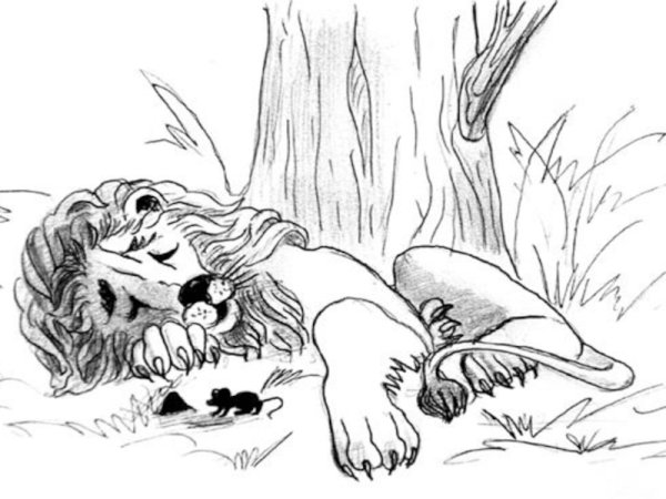 Раскраски лев и мышь (46 фото)