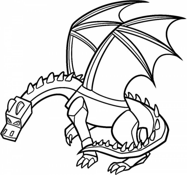 Minecraft Ender Dragon раскраска