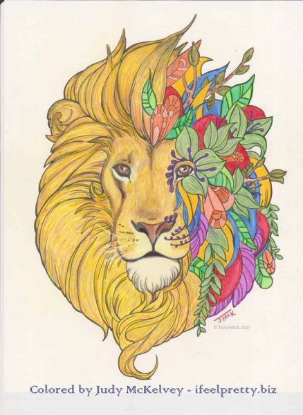 Раскраски лев с цветами (42 фото)