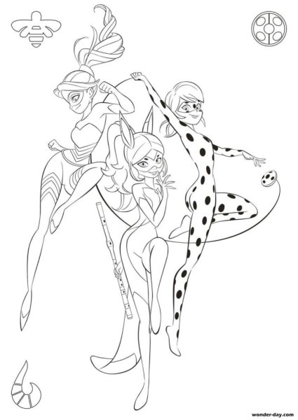 Леди баг и риноруш раскраска
