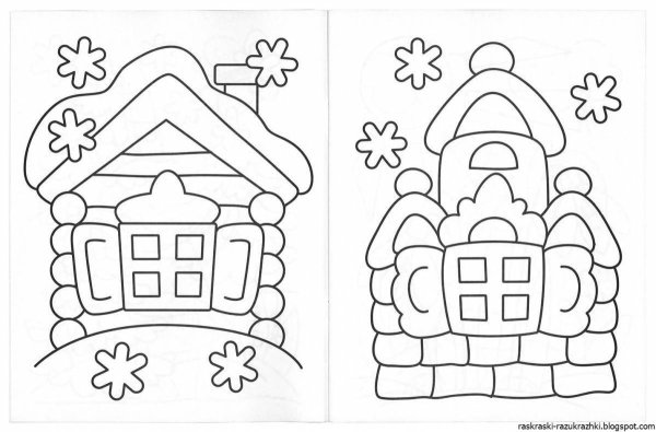 Раскраски по сказке Заюшкина избушка для детей 4-5 лет