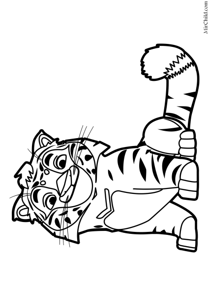 Тигр раскраска Лео и Тиг