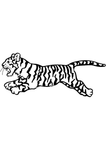 Раскраска прыгающего тигра