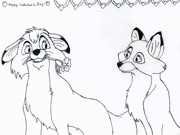 Раскраски лис и охотничий пес (45 фото)