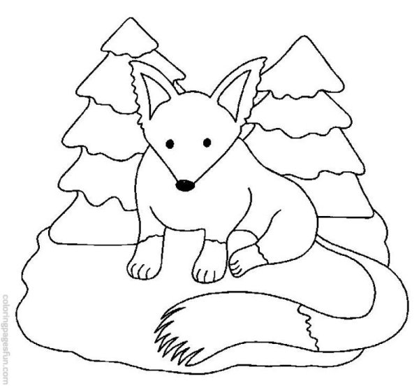 Зимний лес раскраска