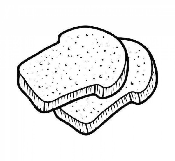 Кусок хлеба раскраска
