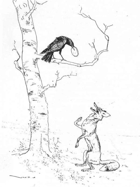 Раскраска басни Крылова ворона и лисица