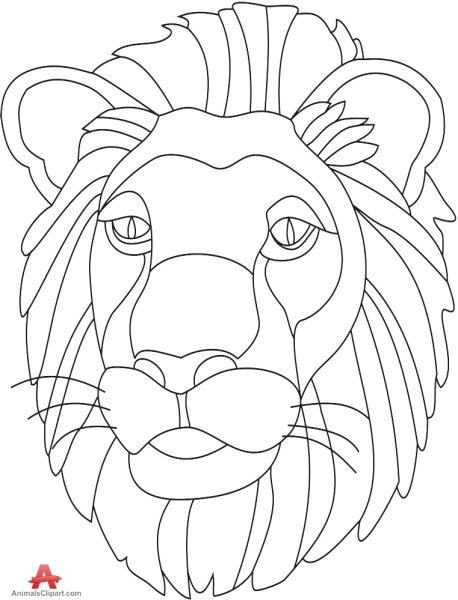 Раскраски льва морда (47 фото)