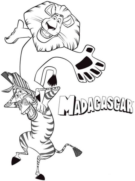 Алекс из Мадагаскара раскраска