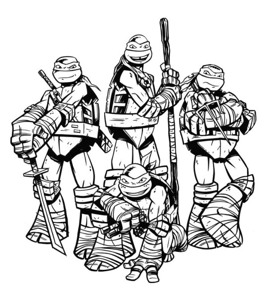 Teenage Mutant Ninja Turtles раскраска