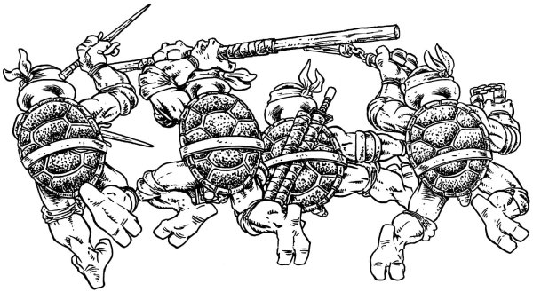 Раскраска Черепашки ниндзя мутанты
