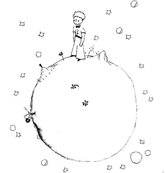 Раскраска маленький принц Экзюпери