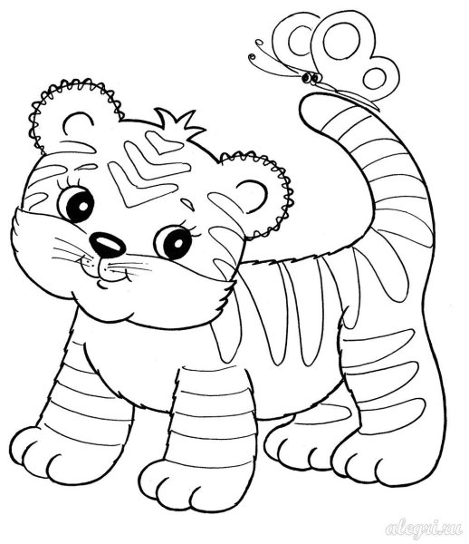 Раскраски тигра для детей
