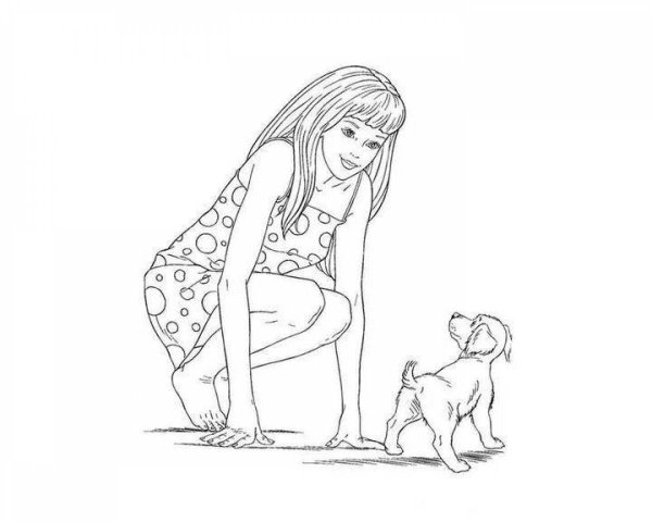 Раскраски мама с собакой (43 фото)