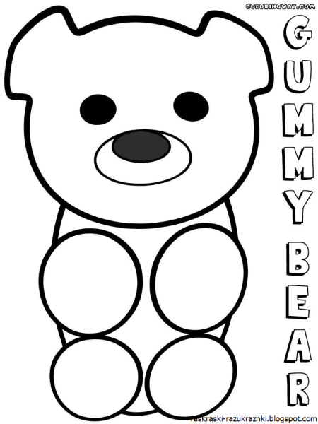 ЖЕЛЕЙНЫЙ мишка раскраска