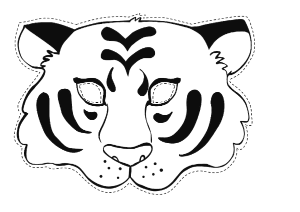 Маска тигра раскраска