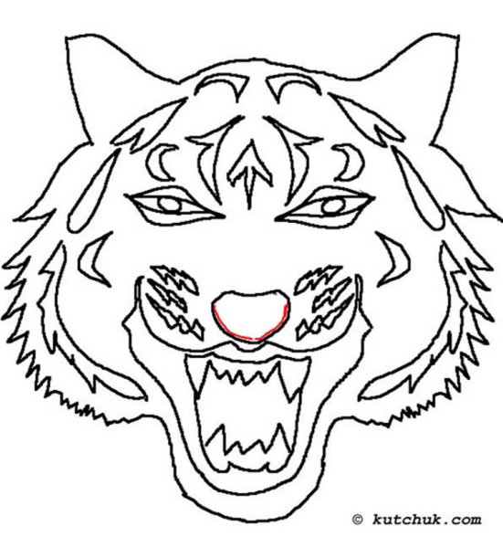 Раскрашенная маска тигра