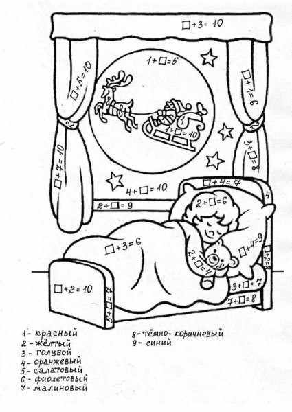 Раскраска сложение и вычитание