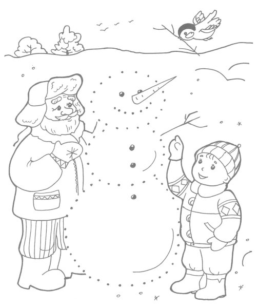 Зимняя раскраска