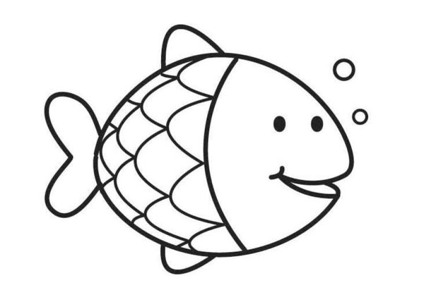 Математическая раскраска рыбки для детей