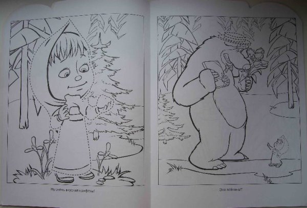 Раскраски из мультфильмов Маша и медведь