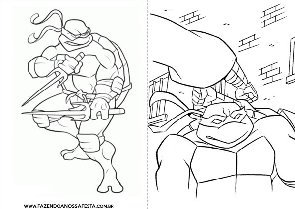 Раскраска Черепашки ниндзя 2003 Микеланджело
