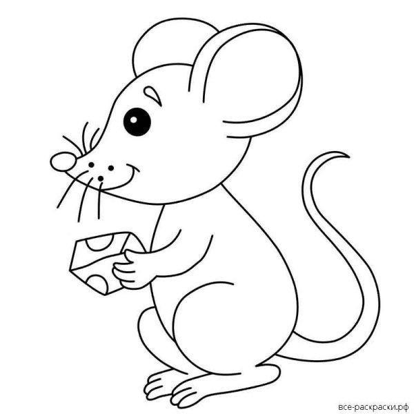 Мышка Теремок раскраска для детей