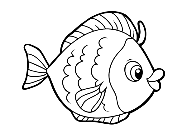 Рыбка раскраска младшая группа