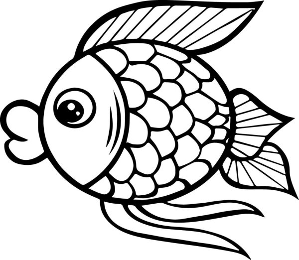 Рыба раскраска для детей