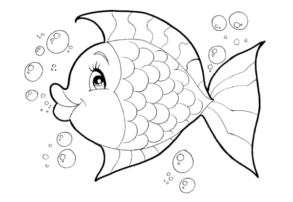 Рыбка раскраска для детей