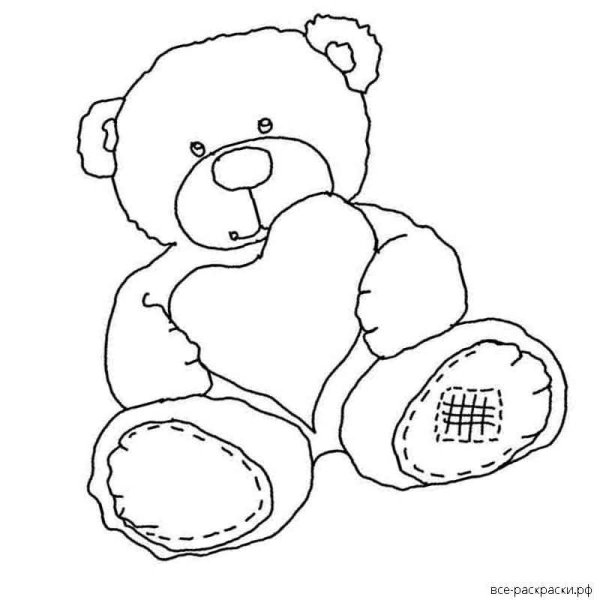 Новогодний Медвежонок раскраска