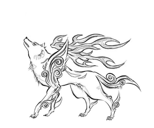 Раскраска магические волки