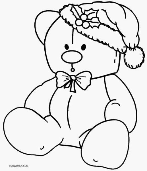 Новогодняя раскраска (мишка)