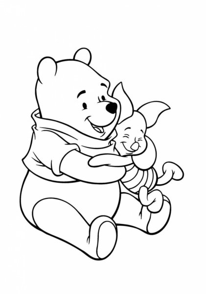 Раскраска Винни пух и Пятачок Дисней