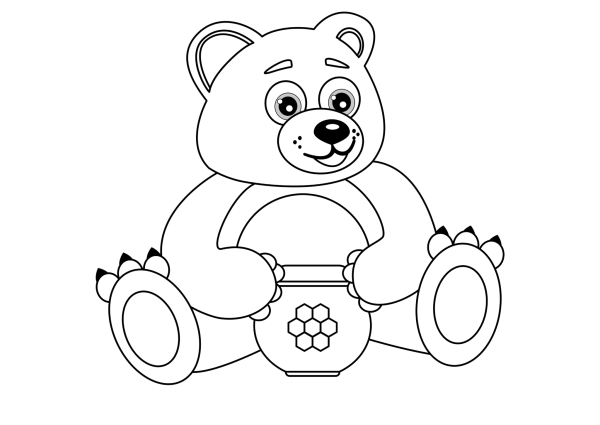 Раскраска мишка для детей 3-4 лет