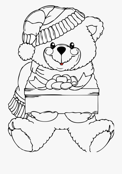 Новогодняя раскраска (мишка)