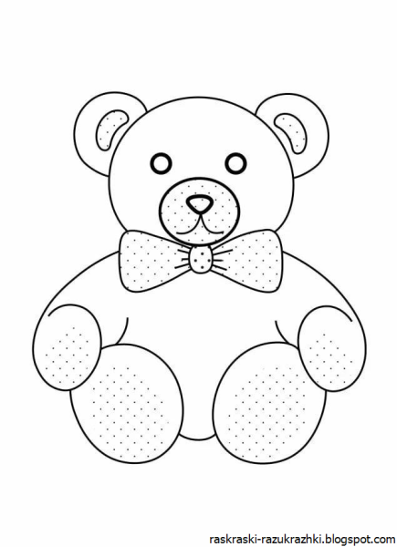 Мишка раскраска для детей